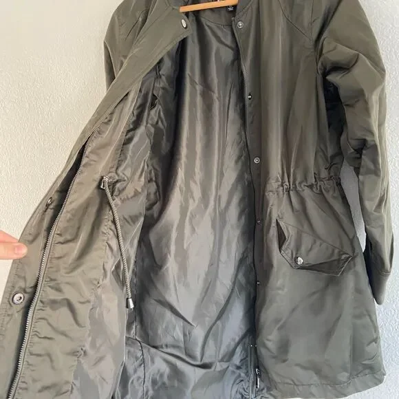 NWT Sam Edelman JacketSatin Olive Green Bomber With Puffy Vest Size XS/S
